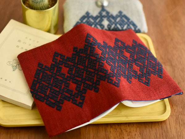 こぎん刺し　ブックカバー／お数珠ケース等にも こぎん刺し ブックカバー／お数珠ケース等にも こぎん刺しキット